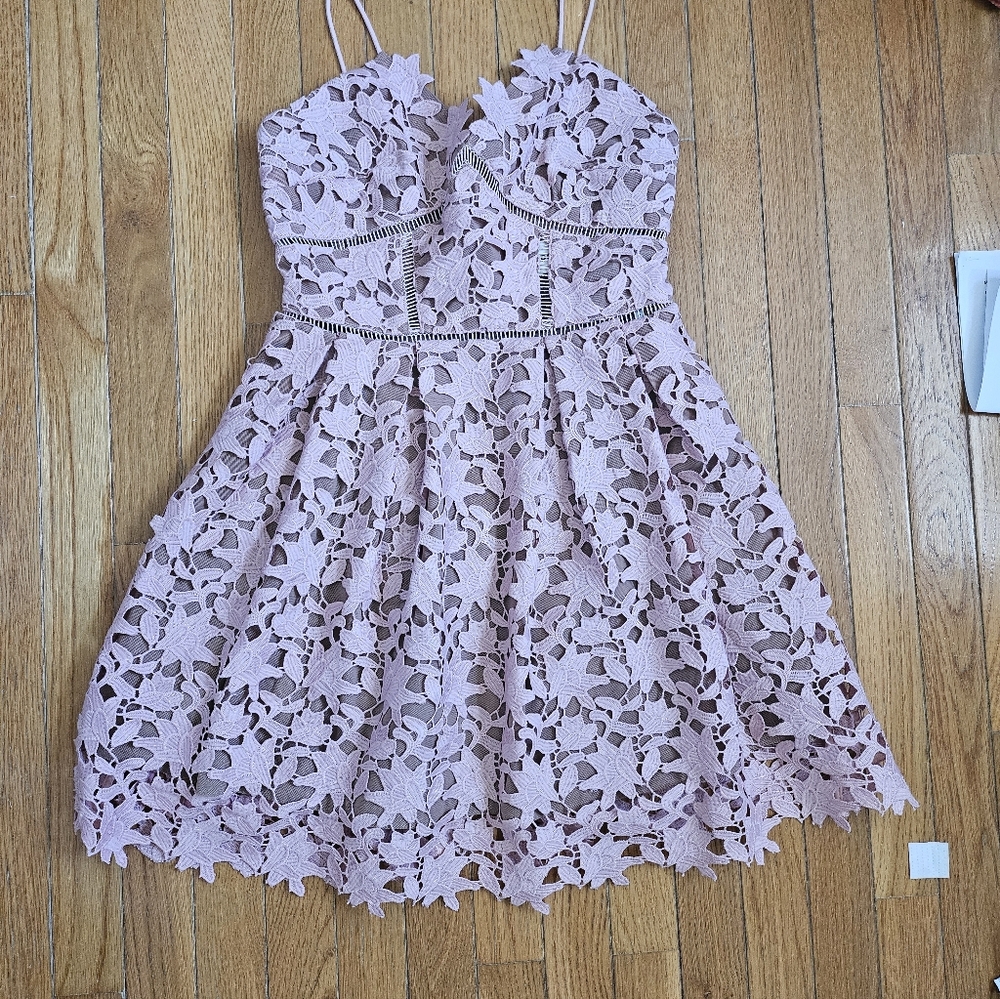 Self-Portrait Blush Lace Dress